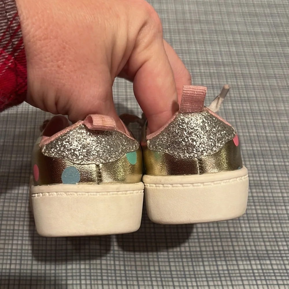 Carter’s Gold Polka Dot Baby Sneakers Size 4